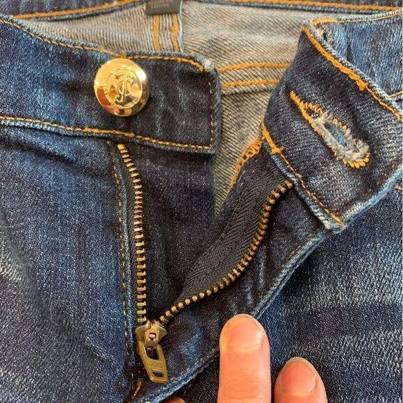 Juicy Couture Distressed Rhinestone Skinny Jeans Blue Size 29 - Picture 3 of 14